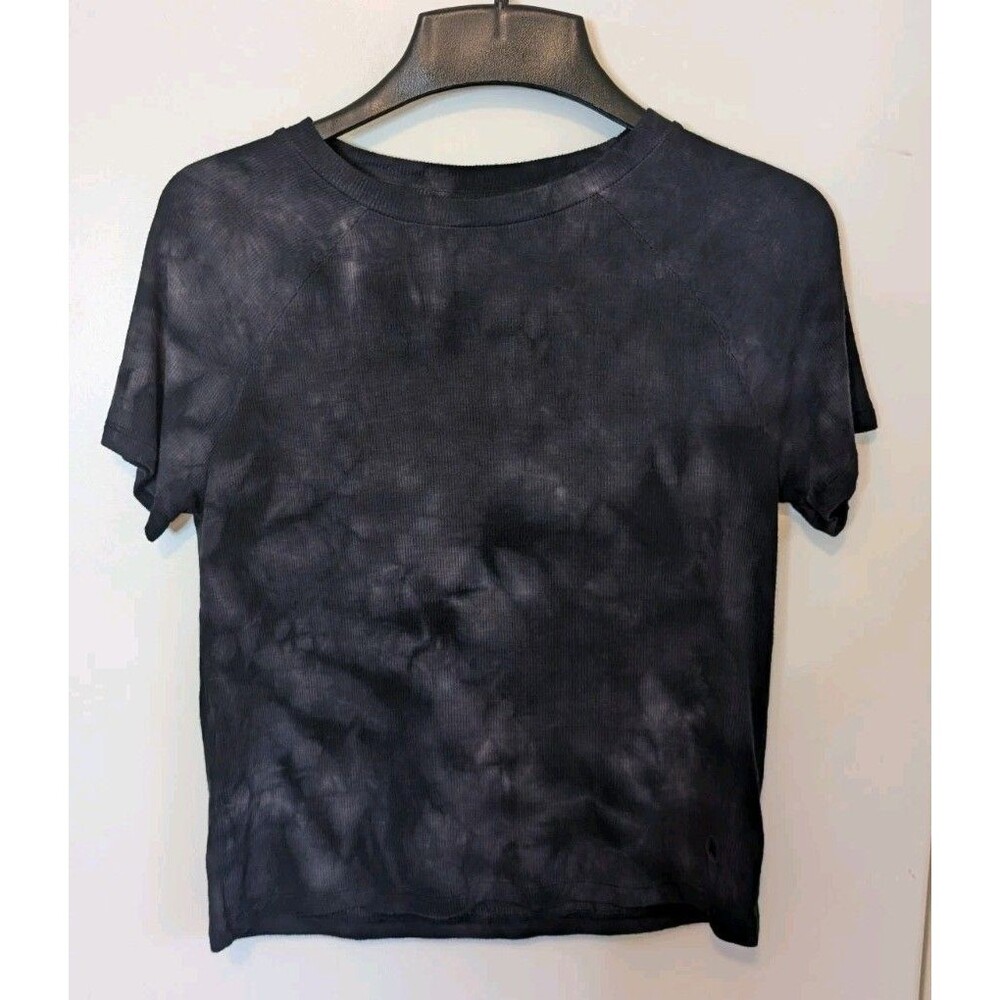 NWT American Eagle Soft And Sexy Rib Baby T-shirt XS Tie Dye Blue Grunge Indy